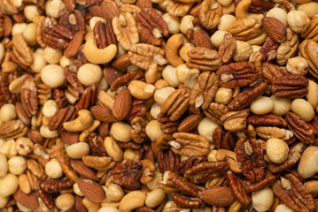 Mix of nuts as a background.