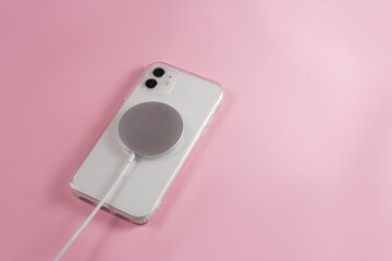 wireless magnetic charger for your phone. background