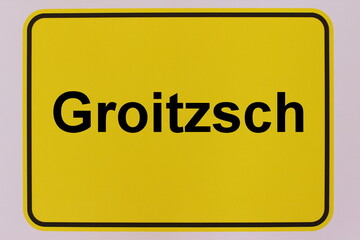 Illustration eines Stadteingangsschildes der Stadt Groitzsch