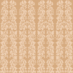 Seamless vector luxury ethnic Kazakh, Arabian, Uzbek, Kyrgyz, Turkmen, Middle Asian and arabian islamic vector damask decorative pattern, boho style vintage ornaments in neutral beige and colors.