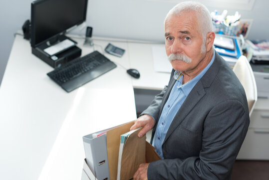 Senior Man Inside His Home Office