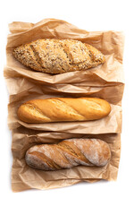 Freshly baked delicious bread, ciabatta, loaf with seeds