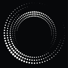 Halftone dots in circle form. round logo . vector dotted frame . design element