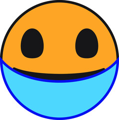 Man face with flu mask icon symbol, Concept for flu sickness and wearing medical mask to prevent the spread of virus germs, Isolated on white background, Vector illustration