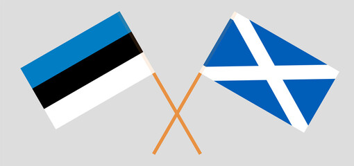 Crossed flags of Estonia and Scotland