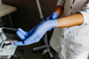 Personal protective equipment Vinyl disposable gloves for the spread of viruses and protection...