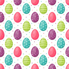 Seamless pattern with Easter egg. Happy Easter, vector illustration