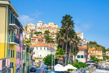Obraz premium A coastal city of Imperia, Italian Rivera in the region of Liguria, Italy.