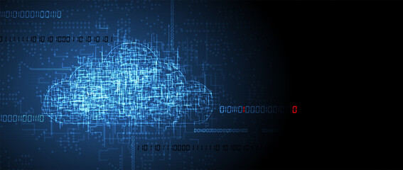Naklejka premium Cloud technology. Integrated digital web concept background