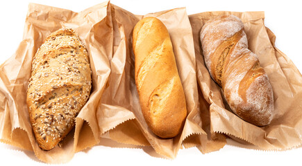 Freshly baked delicious bread, ciabatta, loaf with seeds