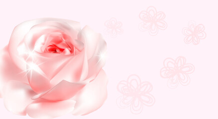 Spa rose background in a realistic style banner design. Vector illustration.