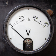 Old voltage meter in a generating house