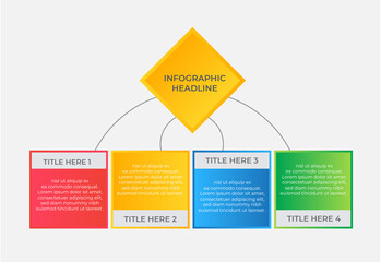 4 label infographic diagram For content, flowchart, steps, timeline, workflow, marketing. EPS10. four,4 option infographic diagram with square shapes.