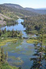 RIO LANDSCAPE AND LAKES IN MAMMOTH LAKES IN YOSEMITE NATIONAL PARK, CALIFORNIA
