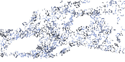 Musical notes cartoon vector pattern. Symphony