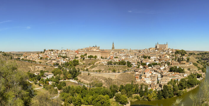 Aerial shot of attractions of Toldo city, Spain