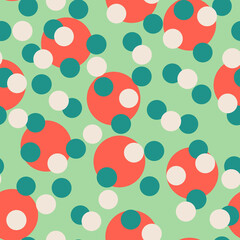 Seamless background pattern with various colored circles.