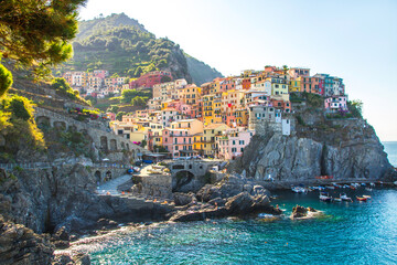 Picturesque coastal village of Manarola, Cinque Terre, Italy. 