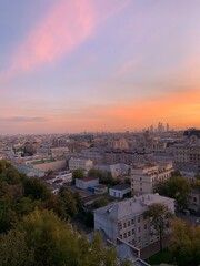 sunset over the city