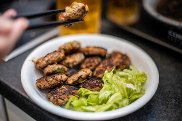 mini hamburger over the kitchen table