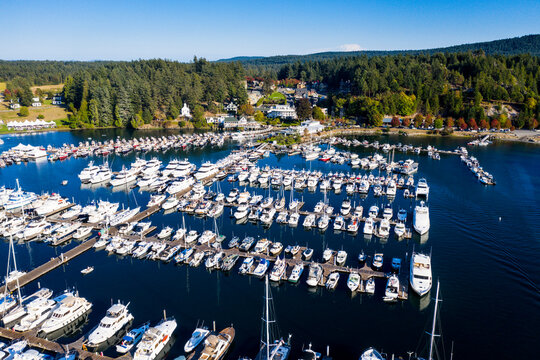 Aerial of Roche harbor, San Juan islands, Washington State