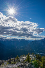 Observation deck in the Banff mountains