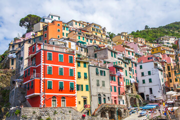 Picturesque coastal village of Riomaggiore, Cinque Terre, Italy.