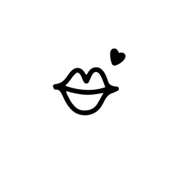  female lips. vector illustration in doodle style