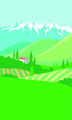 Obraz premium Mountain cartoon landscape
