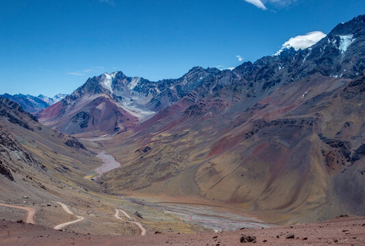 Libertadores Pass (Bereja Pass) 4200m asl over Andes, from Chile to Argentina, Argentina