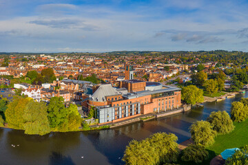 The Royal Shakesphere Theatre and Swan Theatre on the River Avon, Stratford-upon-Avon, Warwickshire