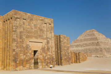 Entrance and Outer Wall, Step Pyramid Complex, Saqqara, Egypt