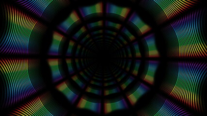 Hypnotic rainbow tunnel illustration background