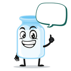 vector illustration of milk mascot holding blank red scroll