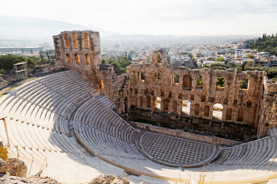 The Odeon Of Herodes Atticus, A 2nd Century Theatre By The Foot Of The Acropolis, Athens, Greece