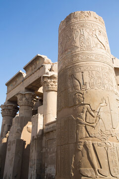 Column with Reliefs, Temple of Sobek and Haroeris, Kom Ombo, Egypt