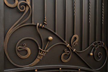 Modern metal gate decorations, wrought iron elements