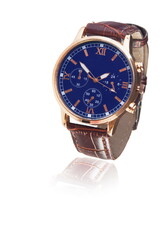watch with  blue clock face