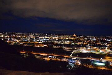 Naklejka na ściany i meble View over Gothenburg at night, Gothenburg, Sweden