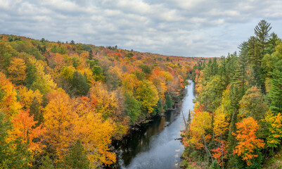Nice autumn Colors on County Road 510 near Trestle Bridge on the dead River near Marquette Michigan  - Upper Peninsula Negaunee 