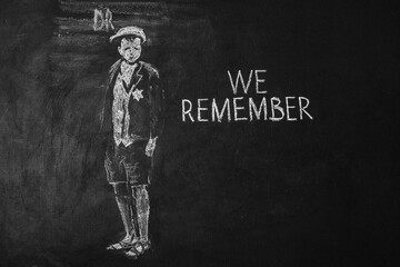 young guy on a chalk board. Remembrance Day,
