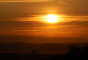 sunrise over the mountains