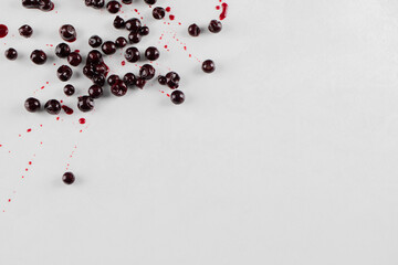 Blackcurrant confiture and syrup isolated on white background