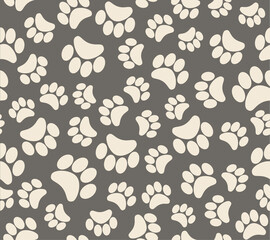 Fototapeta premium Background animal footprints. Cats. Dogs Beers. Vector templat