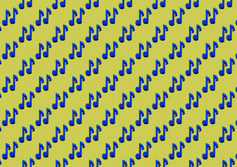 Pattern of blue origami notes against yellow background