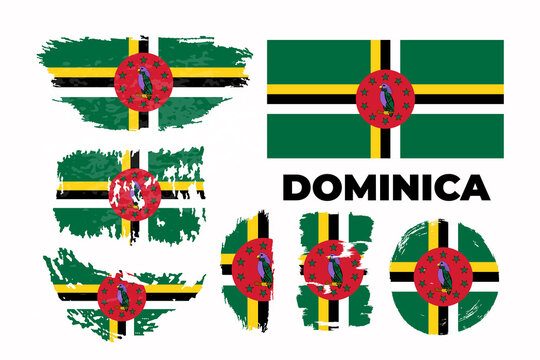 Dominican flag grunge brush background. Vector illustration.