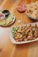 Ceviche de camarón y pulpo