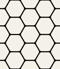 Vector seamless pattern. Modern stylish texture. Repeating linear geometric tiles. Bold monochrome hexagons Trendy graphic design. Can be used as swatch for illustrator.