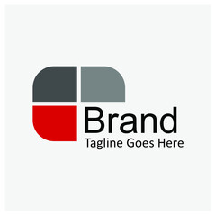 square red black grey professional business logo universal company