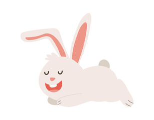cute little rabbit farm animal running character
